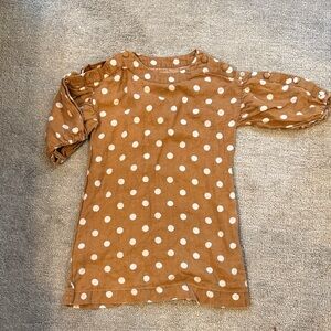 Zara Girls Brown Polka Dot Dress size 7